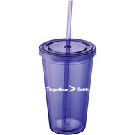 16 oz. Acrylic Double-Wall Tumbler with Screw-On Lid and Straw