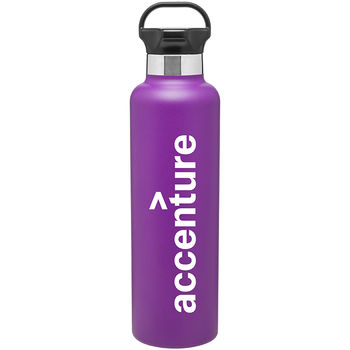 25 oz. Powder-Coated Double-Wall, Vacuum-Insulated Stainless Steel Bottle with Carrying Handle