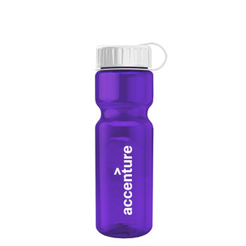 28 oz. Transparent  Bottle with Tethered Lid