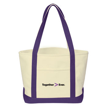13" x 20" Heavy 24 oz World's Toughest Cotton Boat Tote in 6 Colors with 30" Handles