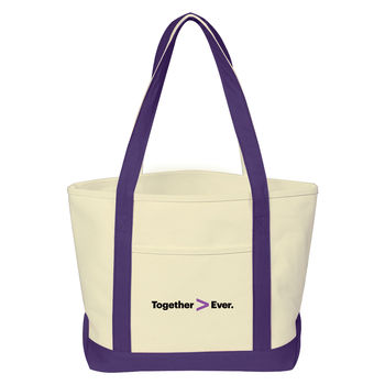 13" x 20" 24 oz World's Toughest Cotton Boat Tote in 6 Colors with 30" Handles