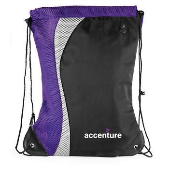 18" x 14.5" Microfiber and Sturdy Mesh Color Splash Drawstring Cinch Backpack