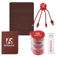 Off-Site Work Kit with Wireless Charging Mousepad, Jotter Pad, Charging Cables, Screen Cleaner, and More