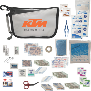 Essential First Aid Safety Kit with Bandages, Disinfectants, First Aid Guide and More