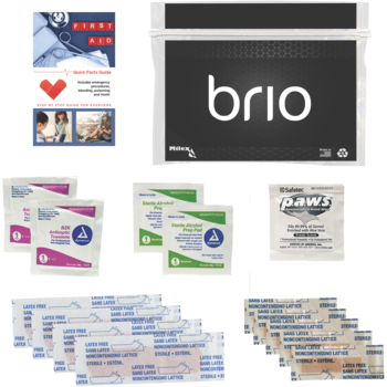 Personal First Aid Safety and Wellness Kit Bandages, Antiseptics, and More