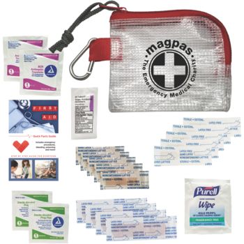 First Aid Safety and Wellness Kit with Bandages, Disinfectants, Ointment, First Aid Guide, and More
