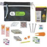Practical Golf Safety and Wellness Kit with Sunscreen, Tees, Bandanges, Ball Markers and More