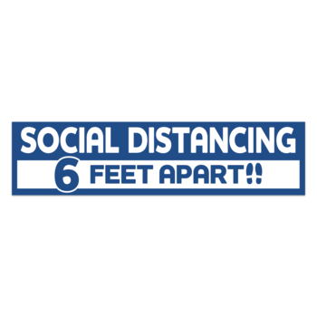 *NEW* 3.75" x 15" Social Distancing Floor Decal with Stock Imprint (Removeable Adhesive)
