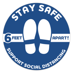 *NEW* 12" Diameter Social Distancing Floor Decal with Stock Imprint (Removeable Adhesive)