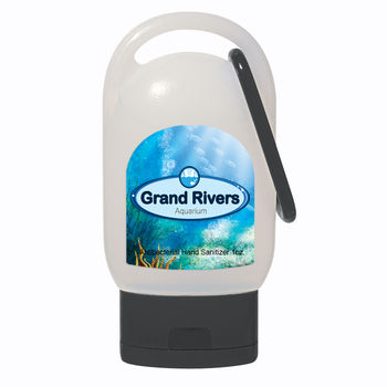 1 oz Hand Sanitizer with PLASTIC Carabiner, 62% Ethyl Alcohol in a FROSTED Container