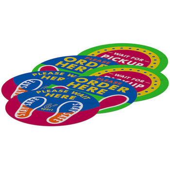 OUTDOORS 18" Round Non-Slip Custom Imprint Floor Graphics - Set of 6