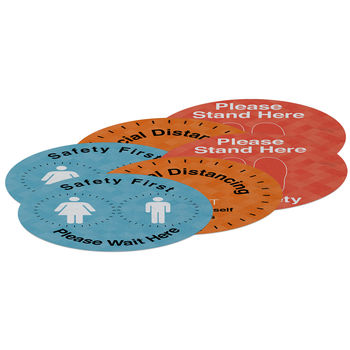 INDOORS: 18" Round Non-Slip Custom Imprint Floor Graphics - Set of 6