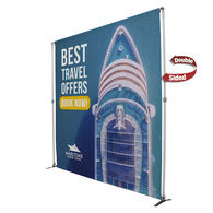 8 wide Adjustable and Expandable 2-SIDED POLYESTER Backdrop Kit for Zoom Meetings or Event Photo Shots