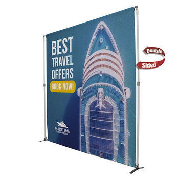8’ wide Adjustable and Expandable 2-SIDED POLYESTER Backdrop Kit for Zoom Meetings or Event Photo Shots