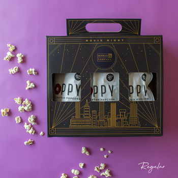 Movie Night:  A Gourmet-Flavored Popcorn-Heavy Gift Box that Ships Directly to Recipients