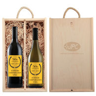 Custom-Label Wines in Engraved Wooden Box
