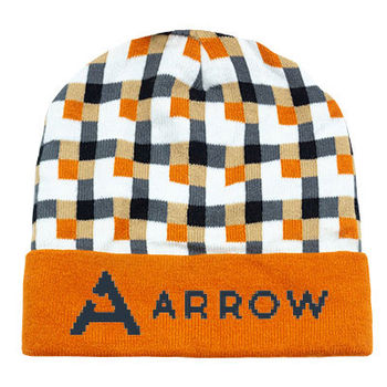 Beanie with Knit-In Custom Logo - Optional Cuff and Pom Pom Can Be Added - OVERSEAS Production