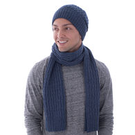 Deluxe Textured Knit Beanie and Winter Scarf Set