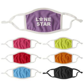 3-Ply Cooling Mask with Adjustable Elastic Ear Straps and 1-color imprint on front