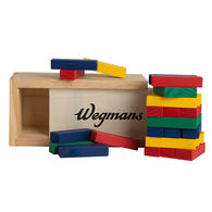 Brightly-Colored Wooden Block Tower Puzzle with 36 Blocks and Imprinted Wooden Storage Case