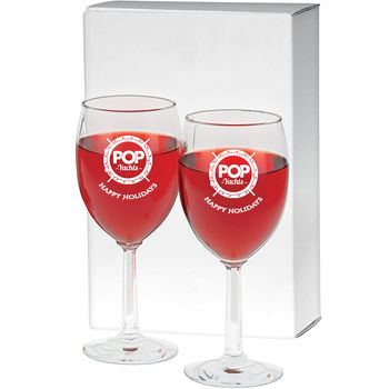 Set of 2 Wine Glasses with Hexagonal Stem