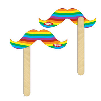 Mustache on a Stick with Full-Color Printing