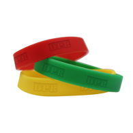3-Piece Social Distancing Red-Yellow-Green Silicone Wristbands