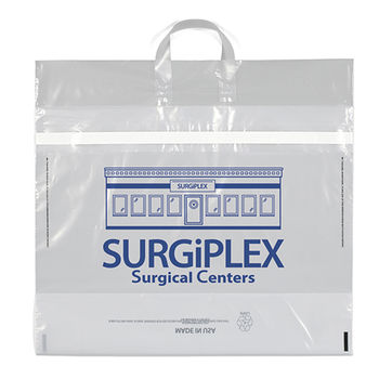 20.7.5" x 16.25" Large Plastic Bag with Tamper-Resistant Peel-And-Stick Closure, Carry Handle AND 8” Gusset