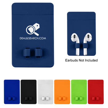 Phone Wallet with Earbuds Holder