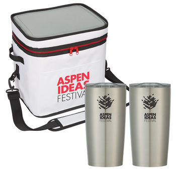 High-Performance Cooler Bag with (2) 20 oz Hot/Cold Stainless Steel Vacuum Insulated Travel Tumblers
