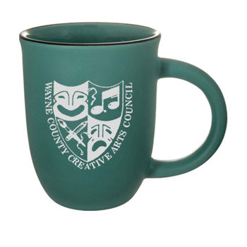 14 Oz. Matte Mug with Sandblasted Imprint Makes Them Dishwasher and Microwave Safe - Low Minimum Order!