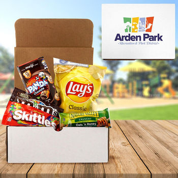 Virtual Meeting Snack Box Includes a Mix of Sweet & Salty Snacks and your Imprint on the Box Top