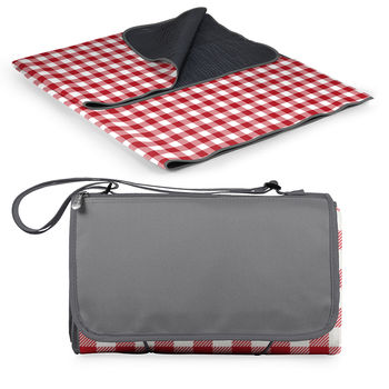 59" x 51" Retail-Quality Folding Picnic Blanket Tote Features a Soft Fleece Topside and Water-Resistant Underside