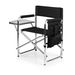 Easily Transportable Lightweight Aluminum Sports Chair Features a Fold-Out Side Table and an Armrest Caddy with Storage Pockets