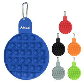 Push & Pop Round Stress Reliever/Sensory Toy on Carabiner