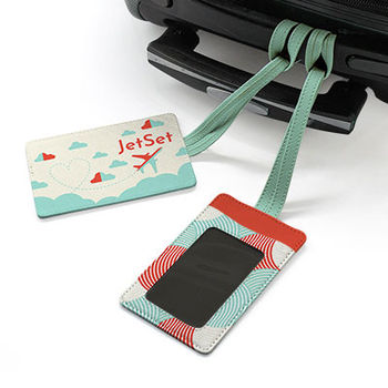 Vegan Leather Luggage Tag with Full Color Printing