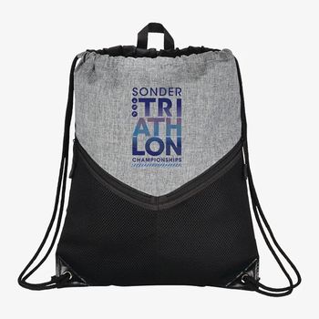 *NEW* 15" x 18" Polycanvas Drawstring Cinch Backpack with Two Zippered Air Mesh Pockets