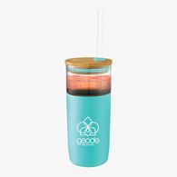 *NEW* 20 oz Glass Tumbler with Soft Grip Sleeve and Bamboo Lid