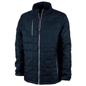 Charles River&reg; Mens' Quilted Cold-Weather Full-Zip Jacket is Packable and Super-Warm but Comfortably Lightweight - Made from Recycled Water Bottles