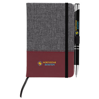 4" x 5.6" Smaller Hard Cover Notebook and Pen Set with Full Color Printing