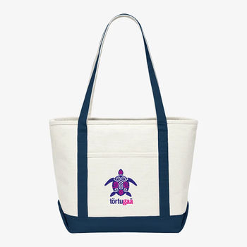13" x 20" 18 oz Cotton Canvas Boat Tote with 12" Handle Drop Height