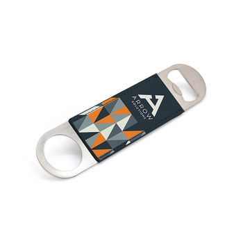 Vegan Leather Bar Key Bottle Opener with Full Color Printing