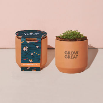 Modern Sprout&reg; Tiny Terracotta Grow Kit Thank You Daisies