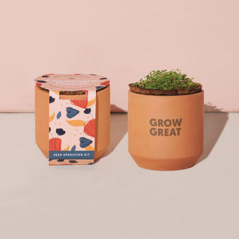 Modern Sprout&reg; Tiny Terracotta Grow Kit Champagne Poppies