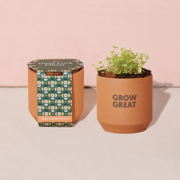 Modern Sprout&reg; Tiny Terracotta Grow Kit Good Luck Clover