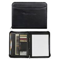 Letter-Size Top-Grain, Smooth Coach-Like Leather Zippered Padfolio