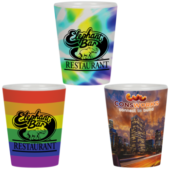 1.5 oz Ceramic Shot Glass with Full Color Sublimation