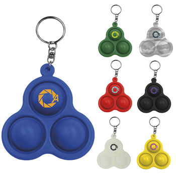Pop Bubbles Keychain Easily Attaches to Backpacks with/without a Carabiner
