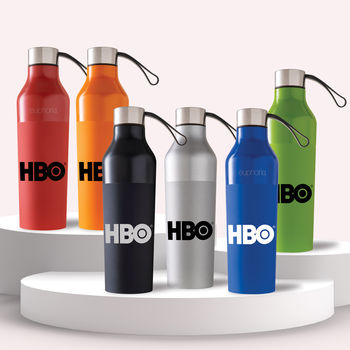 20 oz Vacuum Insulated Bottle with Matte Rubberized Lower Body and Semi-Gloss Upper
