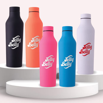 20 oz Vacuum Insulated Bottle with Matte Rubberized Body and Matching Threaded Lid